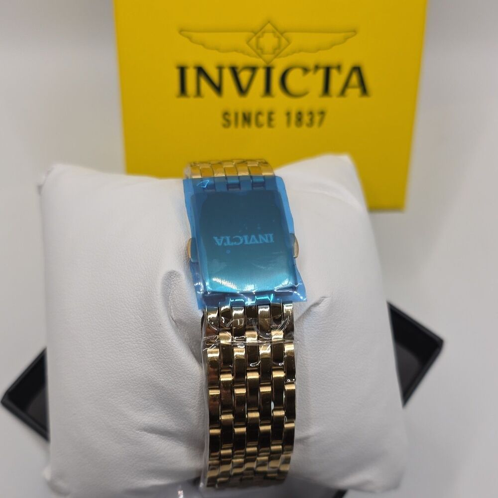 Invicta Men's Quartz Gold Tone Rectangle Watch, Roman Numerals, 32mm - Picture 4 of 4